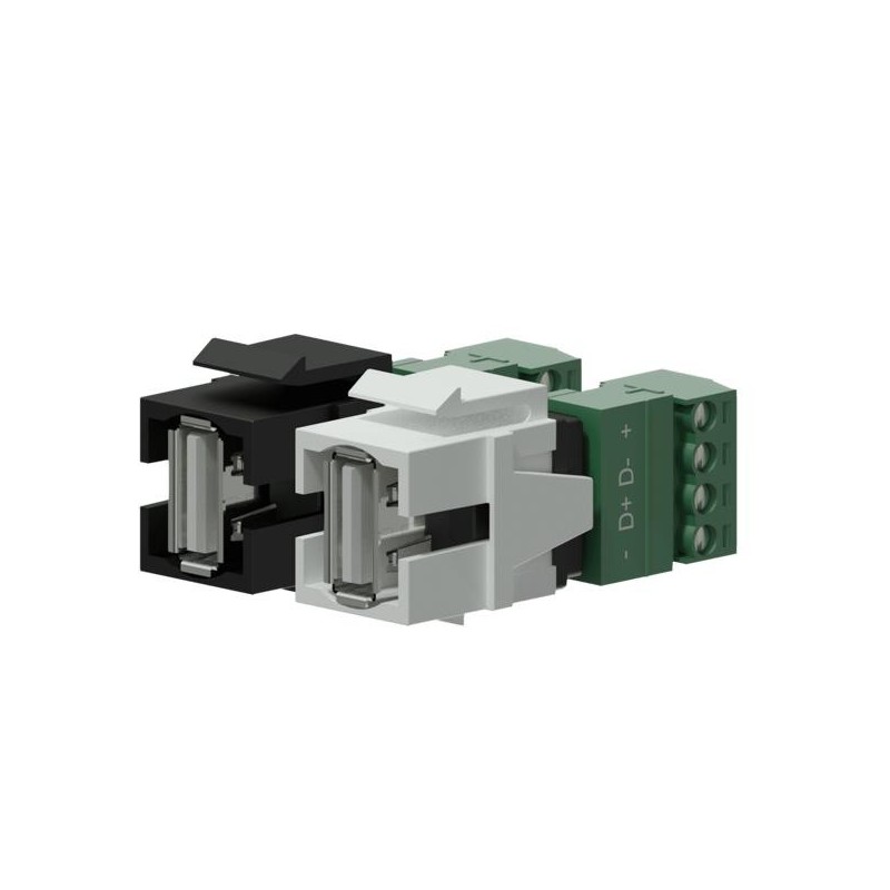 Procab VCK625/W Keystone adapter - USB 2.0 A - 4-pin terminal block White